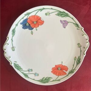 Villeroy & Boch Floral Dinner Plate with Orange and Blue Accents